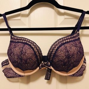 Victoria’s Secret Bombshell Bra Nude & Purple Lace